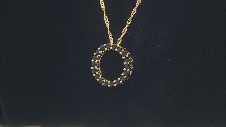 Black Spinel 18k Yellow Gold Over Sterling Silver Pendant With Chain 1.53ctw Video Thumbnail