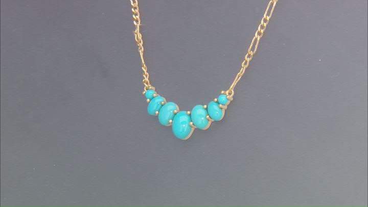 Sleeping Beauty Turquoise 18k Yellow Gold Over Sterling Silver 18" Necklace Video Thumbnail