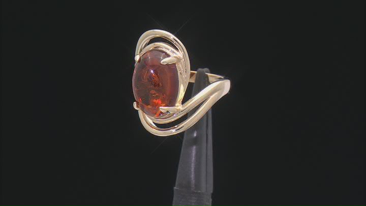 Amber 18k Yellow Gold Over Sterling Silver Ring Video Thumbnail