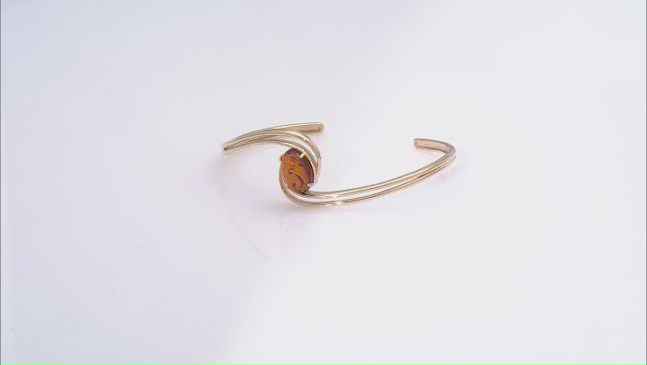 Amber 18k Yellow Gold Over Sterling Silver Bangle Video Thumbnail