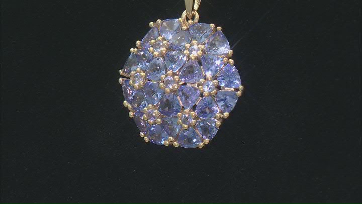 Tanzanite 18k Yellow Gold Over Sterling Silver Pendant With Chain 5.34ctw Video Thumbnail