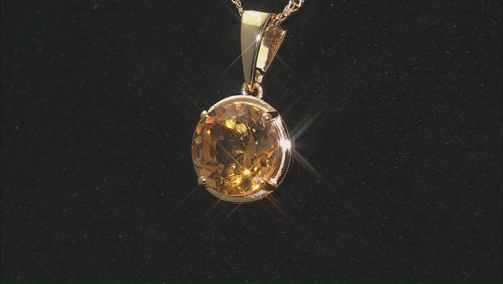 Citrine 18k Yellow Gold Over Sterling Silver Pendant With Chain 2.70ct Video Thumbnail