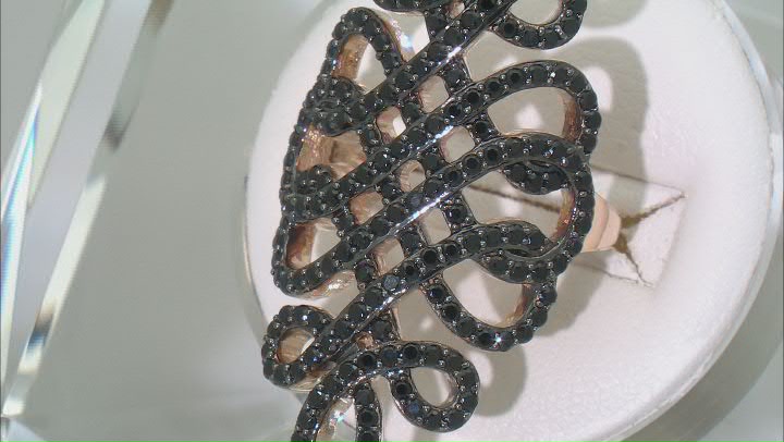 Black Spinel 18k Yellow Gold Over Sterling Silver Ring 1.56ctw Video Thumbnail