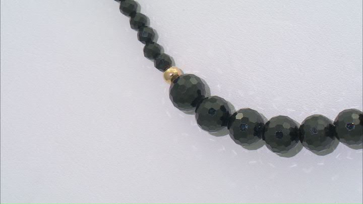 Black Spinel 18k Yellow Gold Over Sterling Silver Graduated Necklace 87.00ctw Video Thumbnail