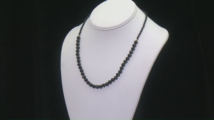 Black Spinel 18k Yellow Gold Over Sterling Silver Graduated Necklace 87.00ctw Video Thumbnail