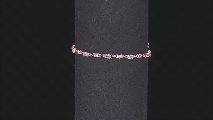 Peach Morganite With Pink Lab Created Sapphire 18k Rose Gold Over Sterling Silver Bracelet 2.04ctw Video Thumbnail