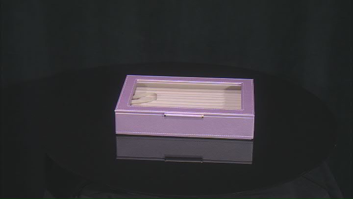 WOLF Medium Ring Box with Window and LusterLoc (TM) in Lavender Shimmer Video Thumbnail
