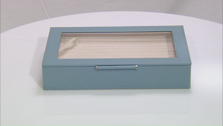 WOLF Medium Ring Box with Window and LusterLoc (TM) in Mid-Century Blue Video Thumbnail