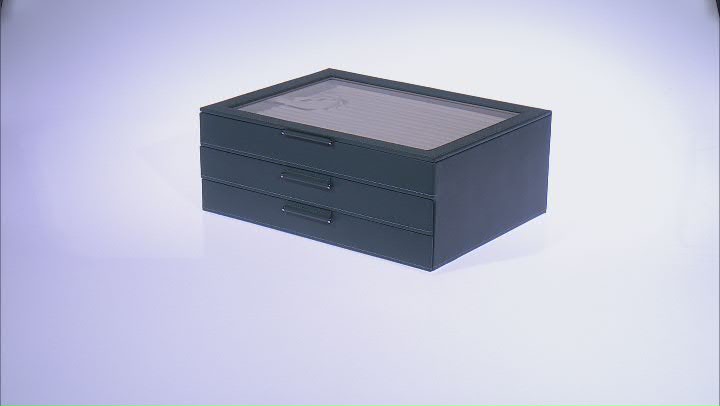 WOLF Large Jewelry Box with Window and LusterLoc (TM) in Basalt Gray Video Thumbnail