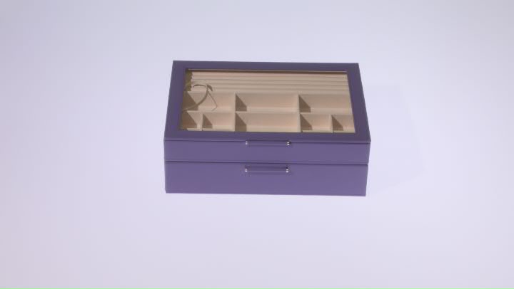 WOLF 2-Tier Jewelry Box with Window, Bangle Drawer, and LusterLoc (TM) in Jacaranda Flower Purple Video Thumbnail