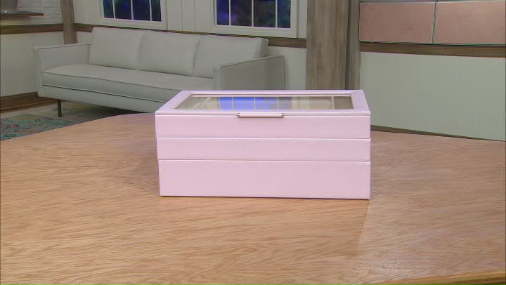 WOLF Stackable Jewelry Box with Window and LusterLoc (TM) in Blush Pink Video Thumbnail