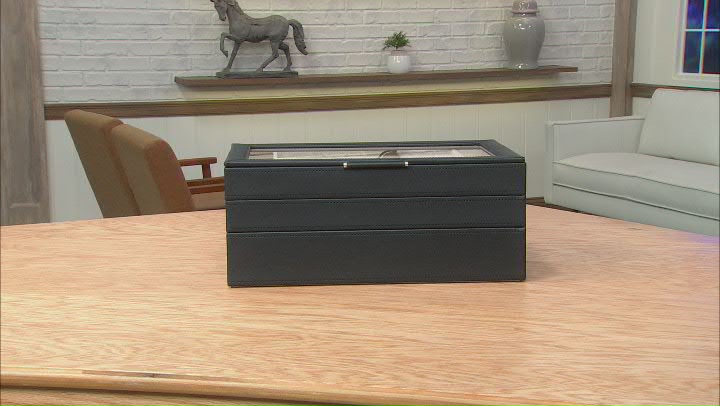 WOLF Stackable Jewelry Box with Window and LusterLoc (TM) in Black Video Thumbnail