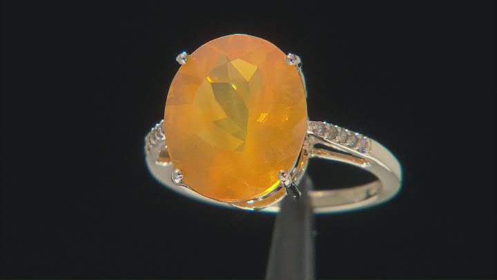 Orange Mexican Fire Opal 14k Yellow Gold Ring 4.75ctw Video Thumbnail