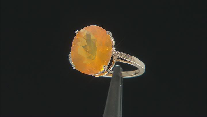 Orange Mexican Fire Opal 14k Yellow Gold Ring 4.75ctw Video Thumbnail