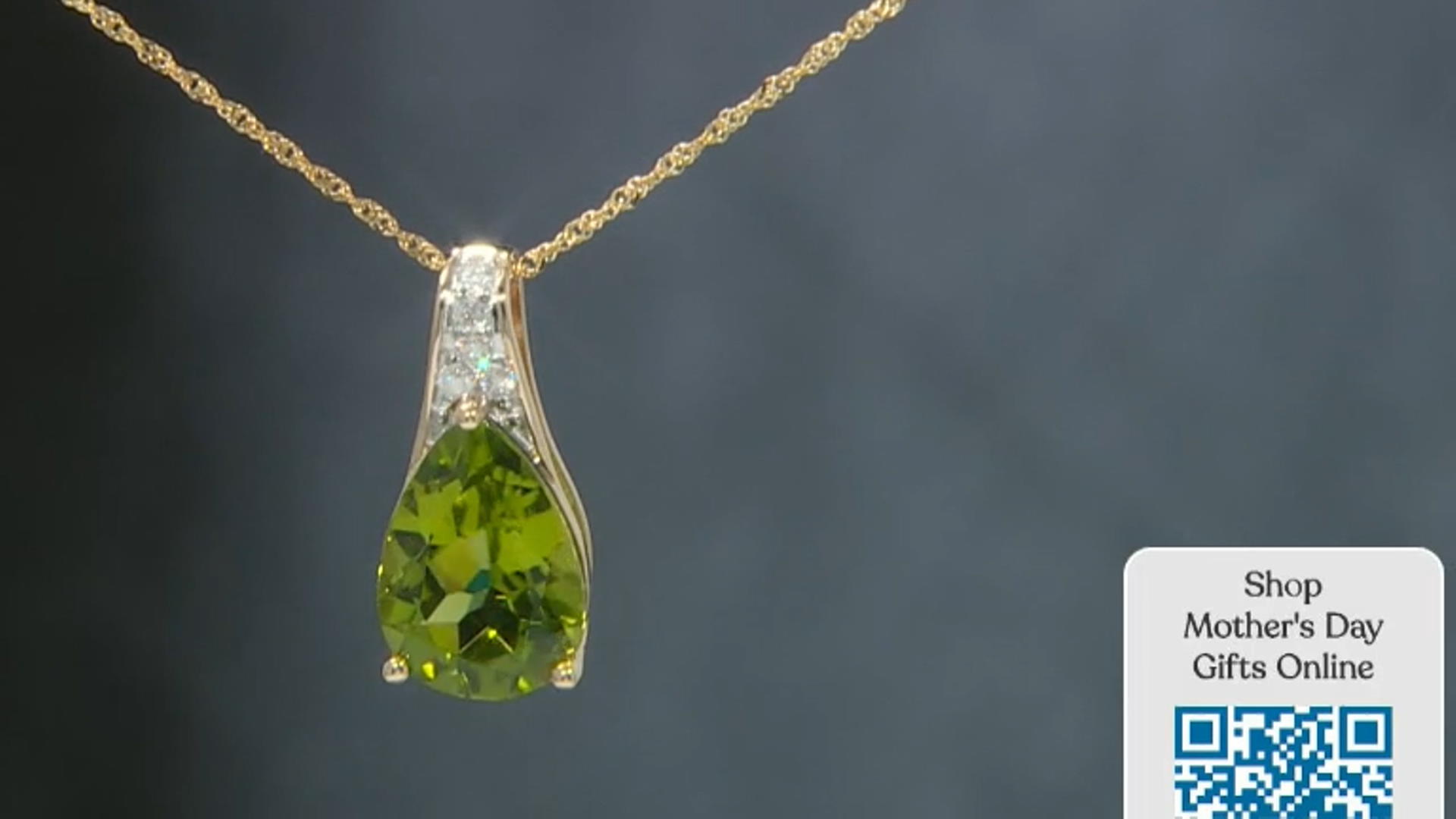 Green Peridot 14k Yellow Gold Pendant with Chain 4.77ctw Video Thumbnail