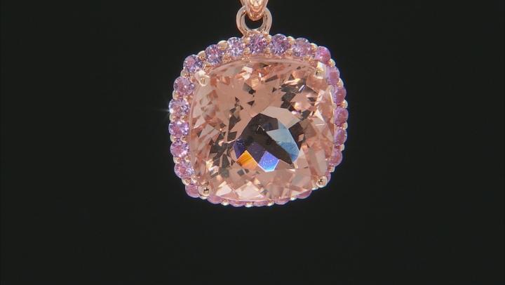 Peach Cor-de-Rosa™ Morganite 14k Rose Gold Pendant With Chain. 9.45ctw Video Thumbnail