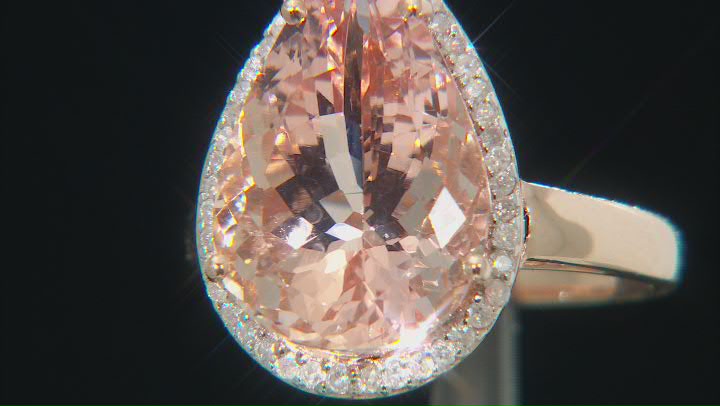 Peach Morganite 14k Rose Gold Ring. 7.17ctw Video Thumbnail