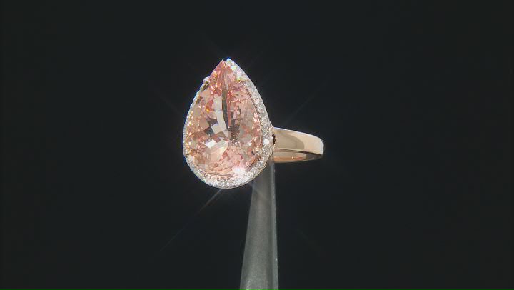 Peach Morganite 14k Rose Gold Ring. 7.17ctw Video Thumbnail