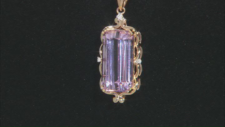 Pink Kunzite 14k Yellow Gold Pendant With Chain 7.30ctw Video Thumbnail