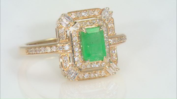 Green Emerald 14k Yellow Gold Ring 1.16ctw Video Thumbnail