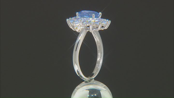Blue Ceylon Sapphire Rhodium Over 14k White Gold Ring 2.70ctw Video Thumbnail