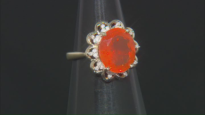 Orange Mexican Fire Opal 14k Yellow Gold Ring 2.77ctw Video Thumbnail