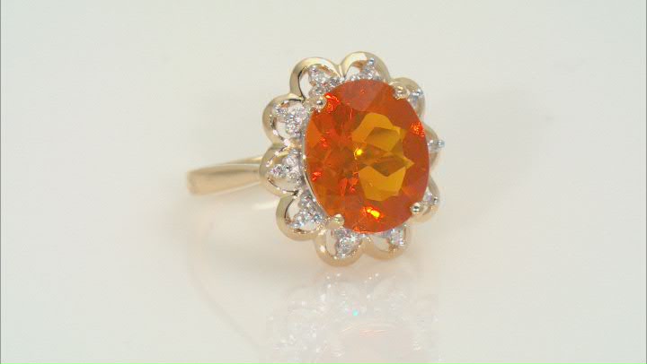 Orange Mexican Fire Opal 14k Yellow Gold Ring 2.77ctw Video Thumbnail