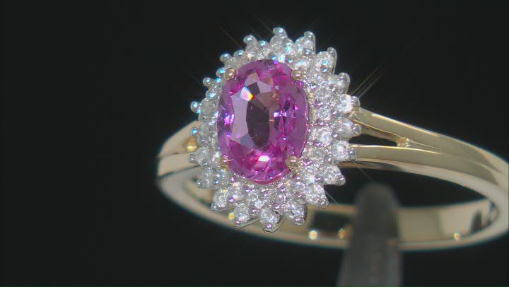 Pink Sapphire 14k Yellow Gold Ring 1.00ctw Video Thumbnail