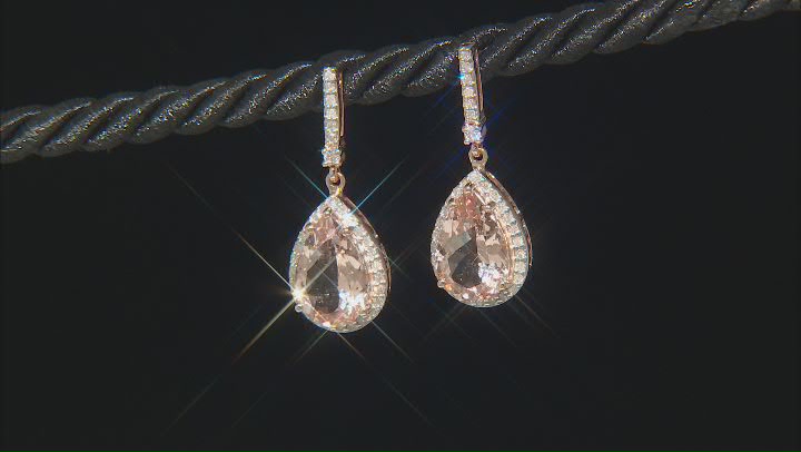 Peach Morganite 14k Rose Gold Earrings 4.65ctw Video Thumbnail