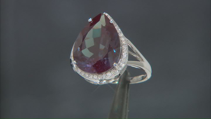 Color Change Lab Created Alexandrite 14k White Gold Ring 8.69ctw Video Thumbnail