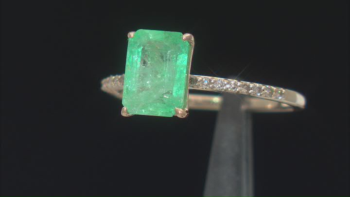 Green Emerald 14k Yellow Gold Ring Set 1.41ctw Video Thumbnail
