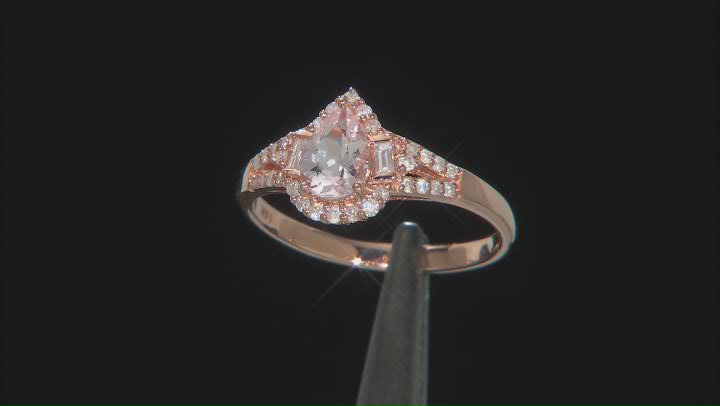 Peach Cor-de-Rosa Morganite 14k Rose Gold Ring 0.73ctw Video Thumbnail