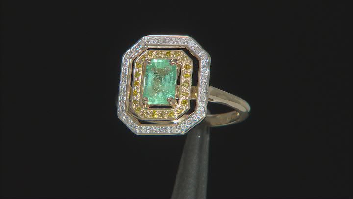 Green Emerald 14k Yellow Gold Ring 1.02ctw Video Thumbnail