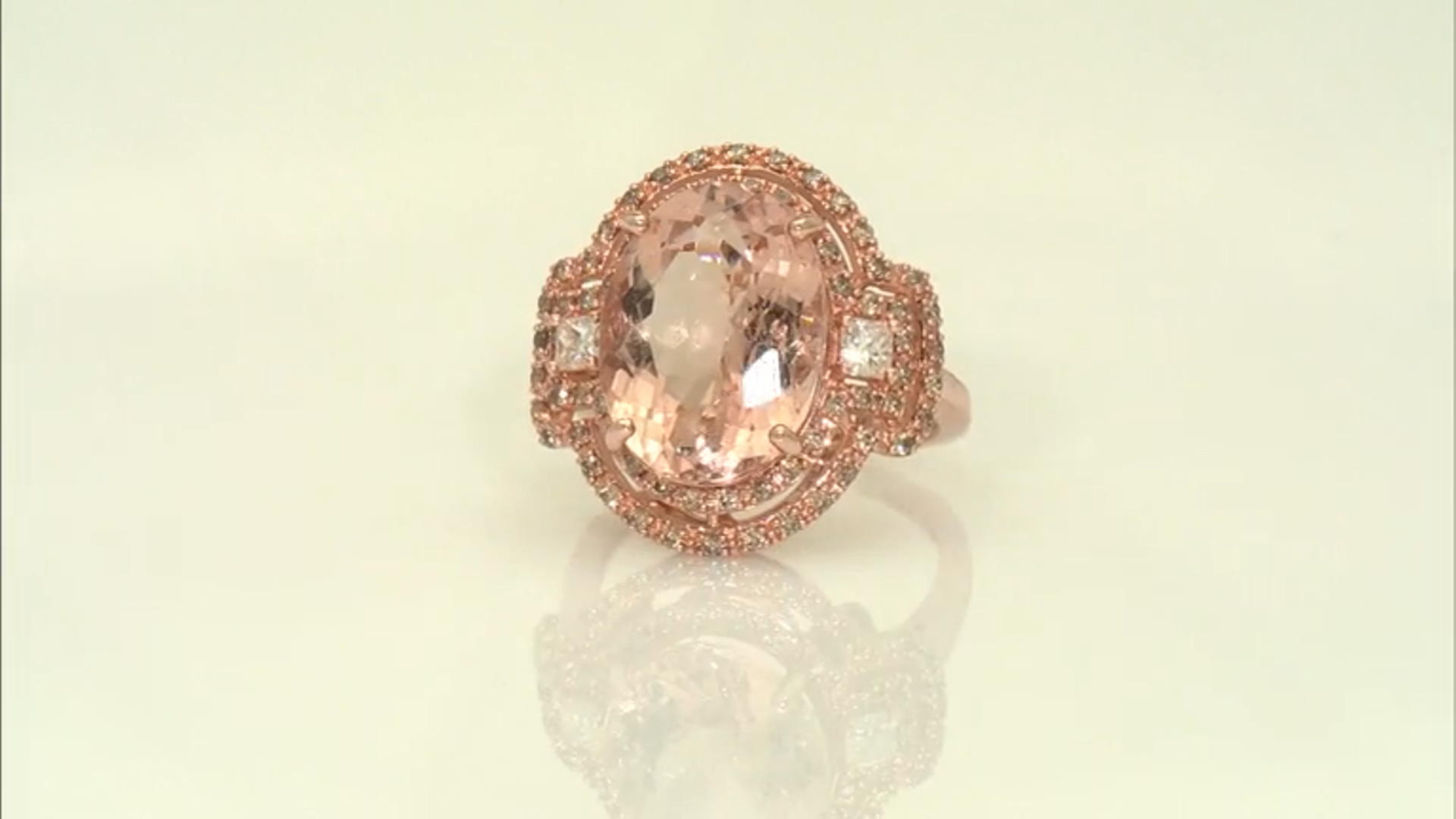 Peach Morganite 14k Rose Gold Ring 7.88ctw Video Thumbnail