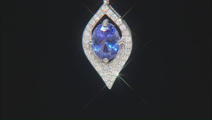Blue Tanzanite Rhodium Over 14k White Gold Pendant with Chain 2.43ctw Video Thumbnail