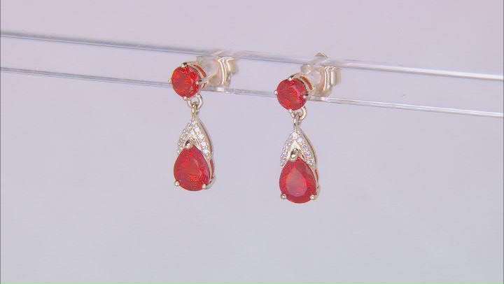 Orange Fire Opal 14k Yellow Gold Dangle Earrings Video Thumbnail