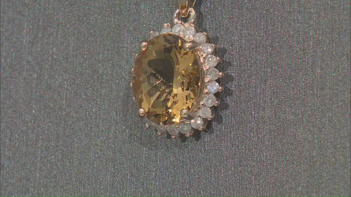 Yellow Beryl With White Diamond 14k Yellow Gold Pendant With Chain 2.08ctw Video Thumbnail