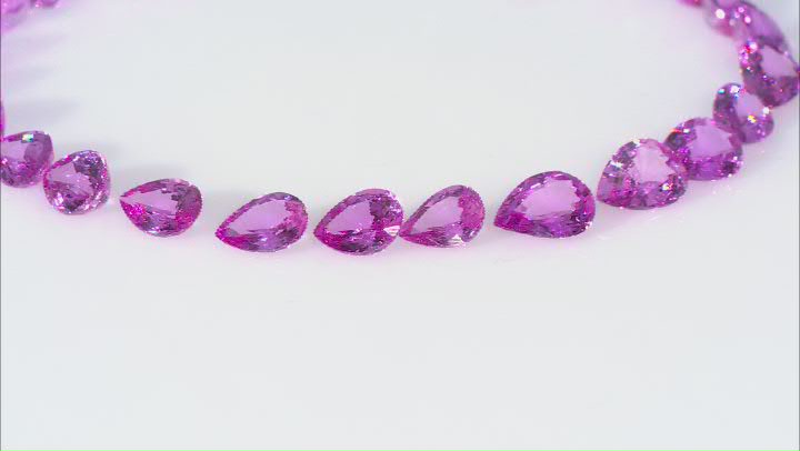 Pink Sapphire Untreated Pear Shape Set 24.26ctw Video Thumbnail