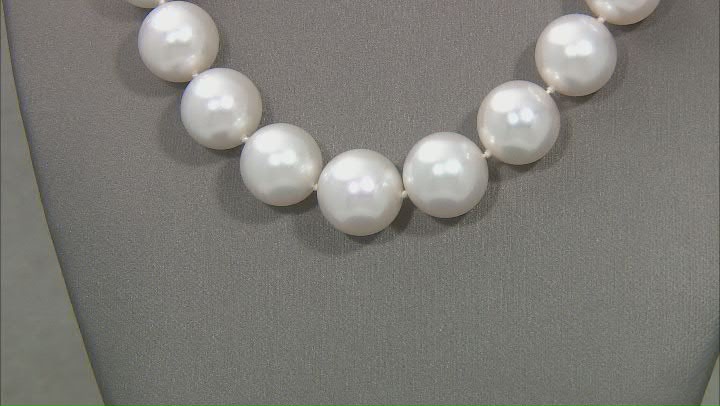 14k yg 15-16.5mm white cultured south sea pearl 19" strand necklace