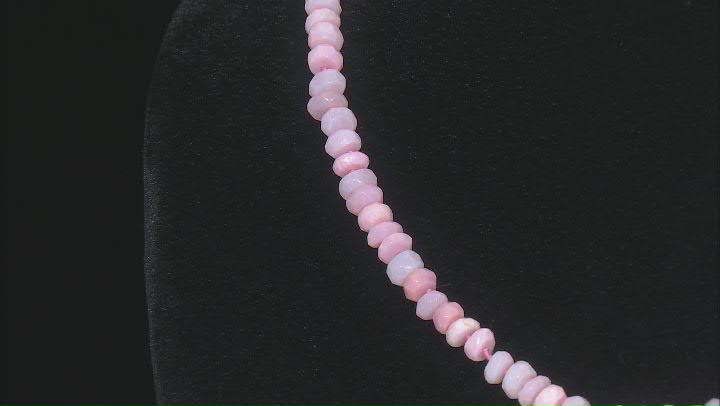 Pink Peruvian Opal Sterling Silver Bead Necklace Video Thumbnail