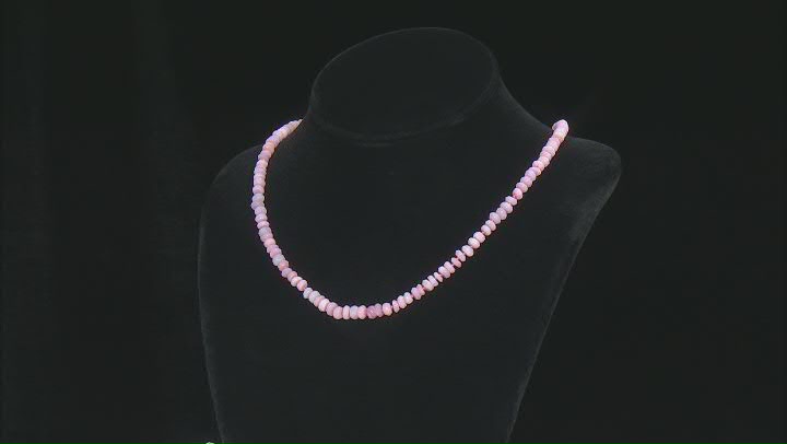Pink Peruvian Opal Sterling Silver Bead Necklace Video Thumbnail
