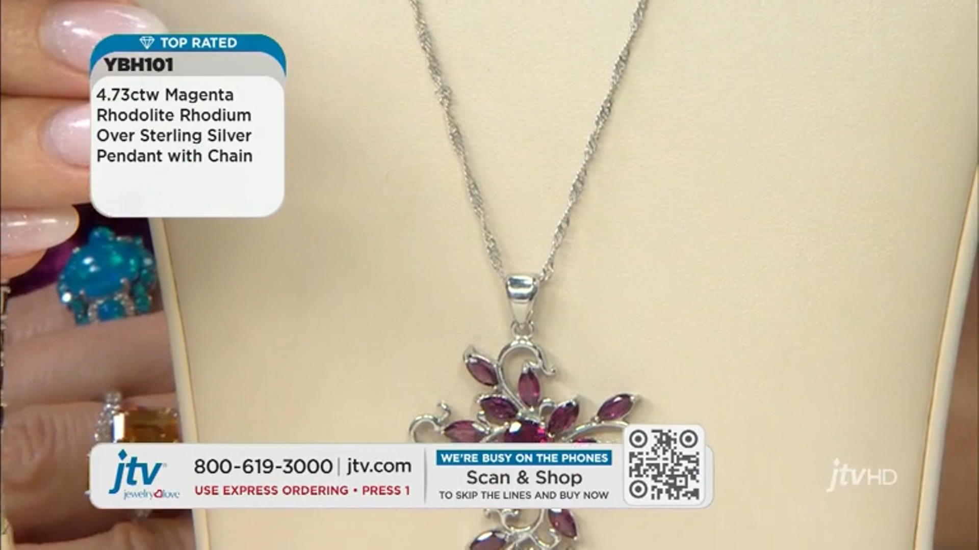 Raspberry Rhodolite Rhodium Over Sterling Silver Pendant with Chain 4.73ctw Video Thumbnail