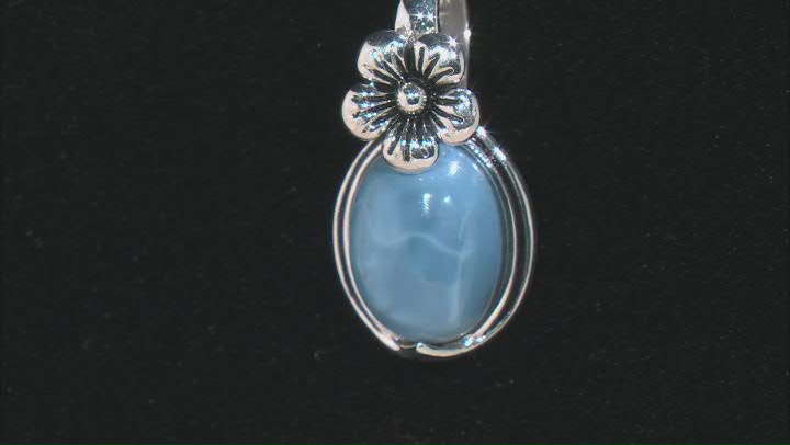 Blue Opal Sterling Silver Pendant With Chain Video Thumbnail