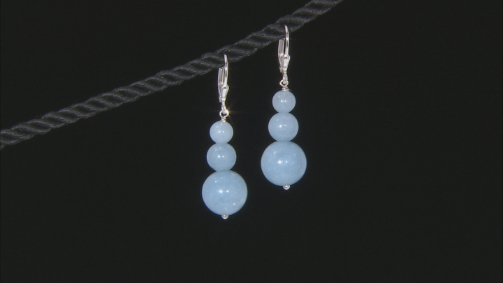 Blue Angelite Sterling Silver Earrings Video Thumbnail