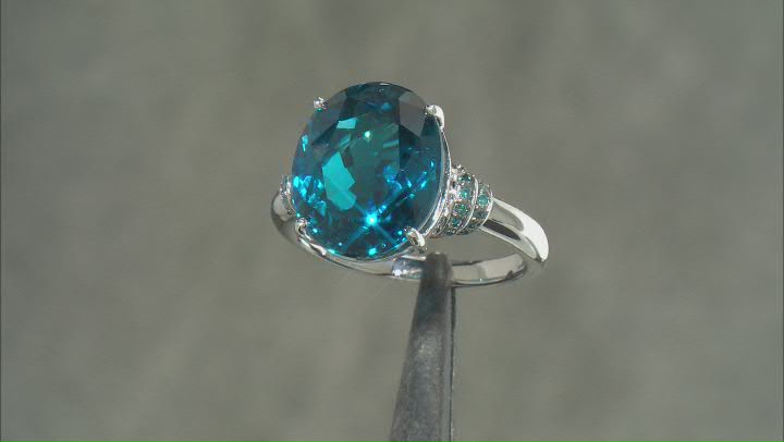 London blue topaz rhodium over sterling silver ring 8.26ctw Video Thumbnail