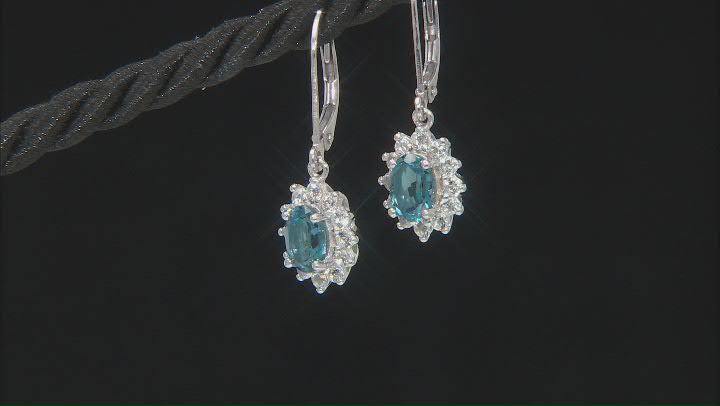 London blue topaz rhodium over sterling silver jewelry set 5.03ctw Video Thumbnail